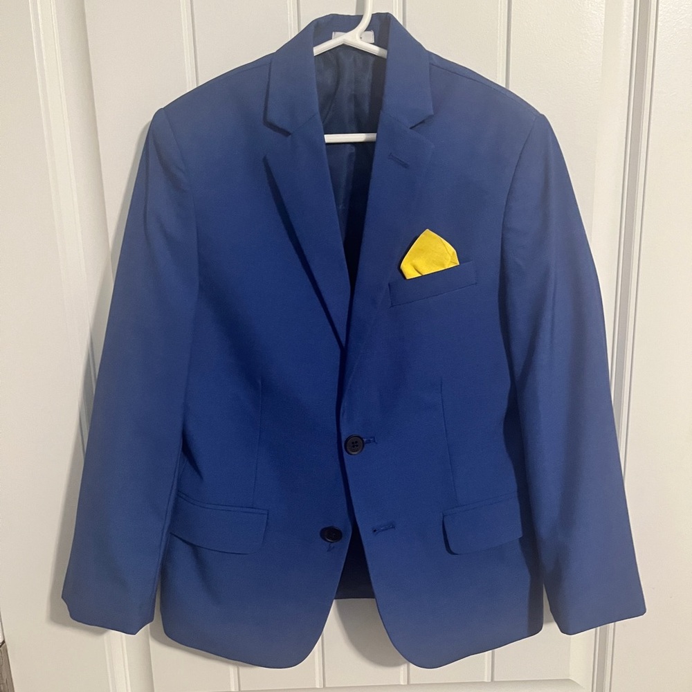 Calvin Klein Royal Blue Blazer with Yellow Accent pocket